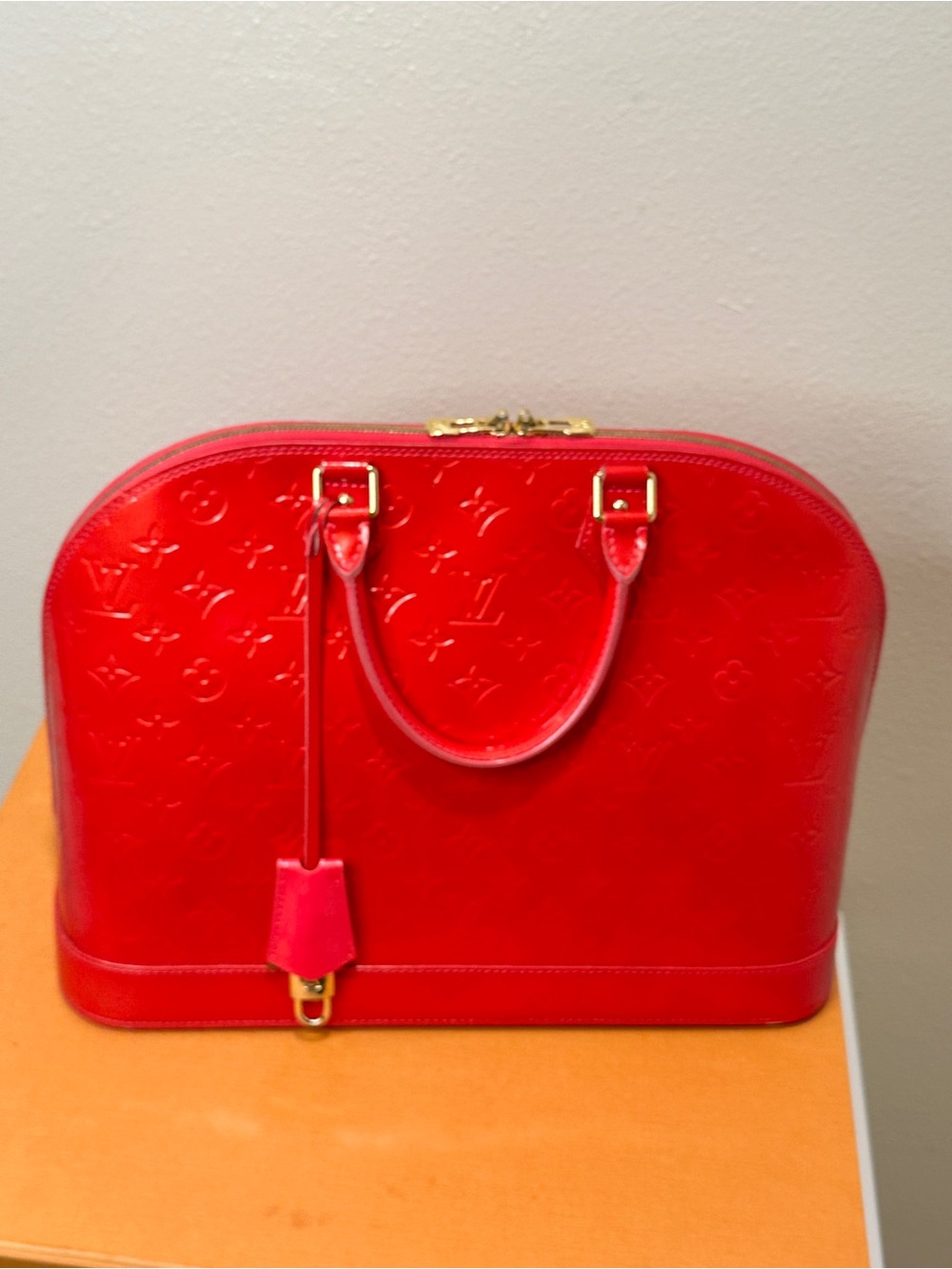 Louis Vuitton Alma PM Monogram Vernis Red Patent Leather Handbag - Picture 3 of 16